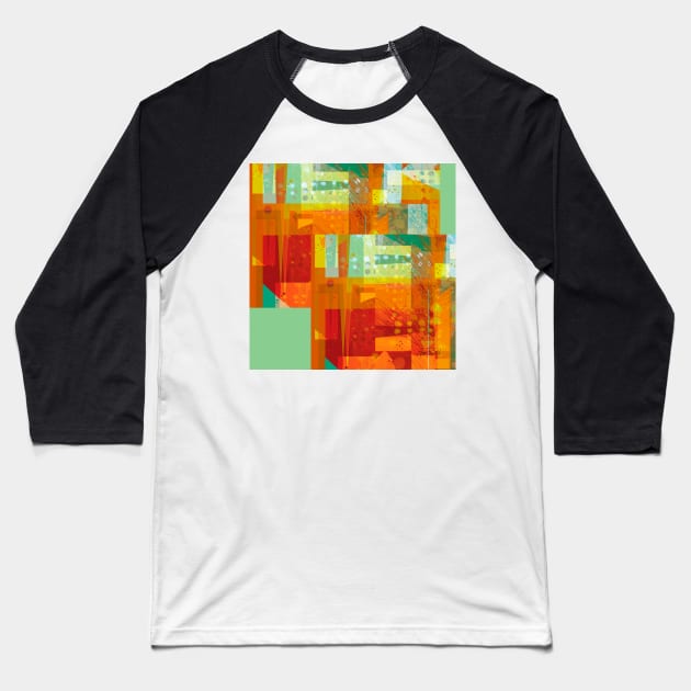 Intersect Orange abstract art Baseball T-Shirt by art64